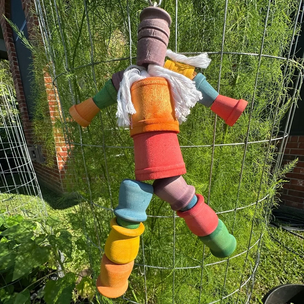 Wood Robo-bot parrot toy